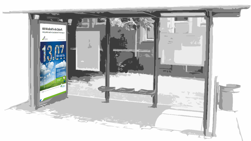Platzhalter Buswerbung Wartehalle