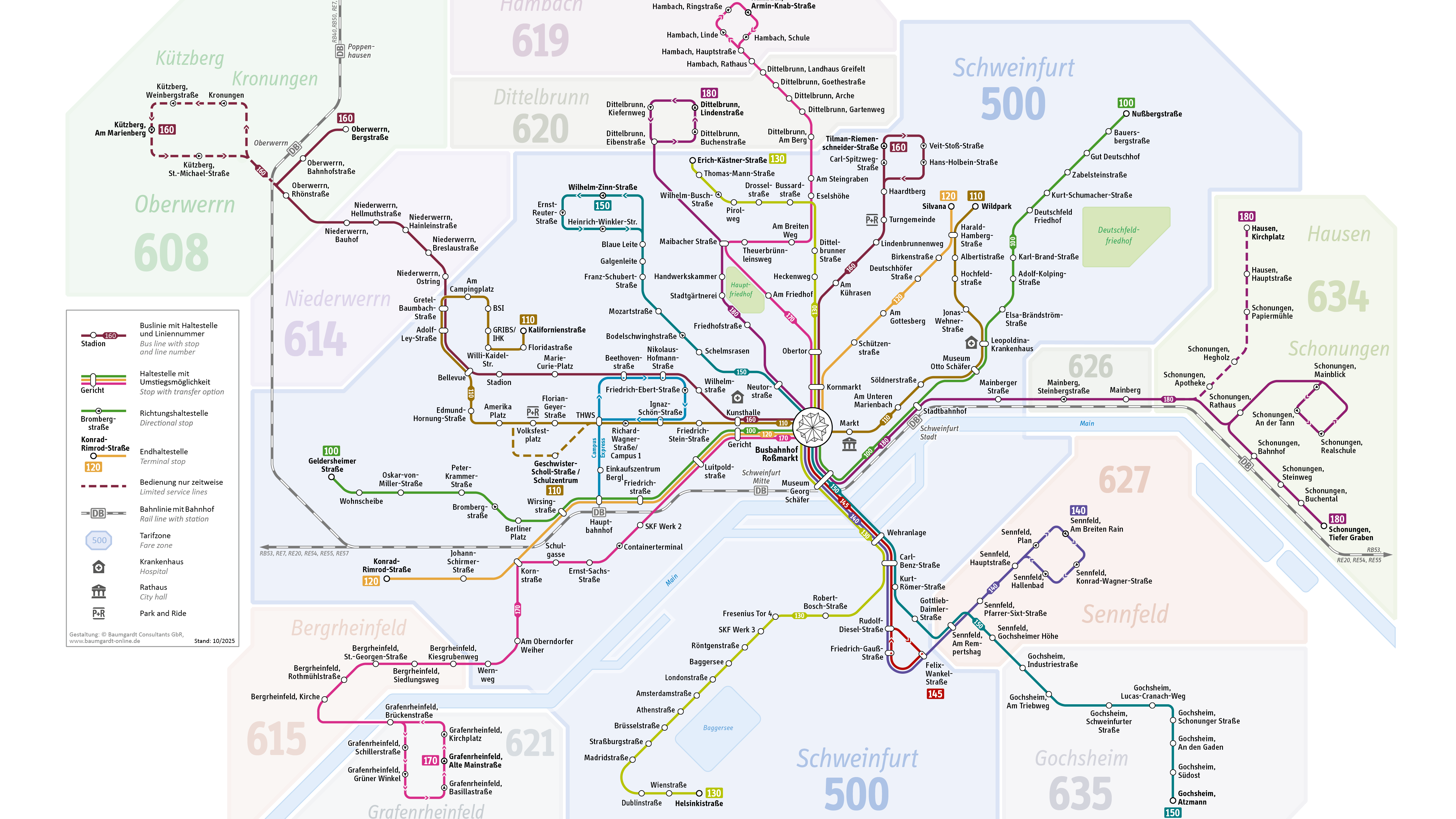 Liniennetz Stadtbus Schweinfurt